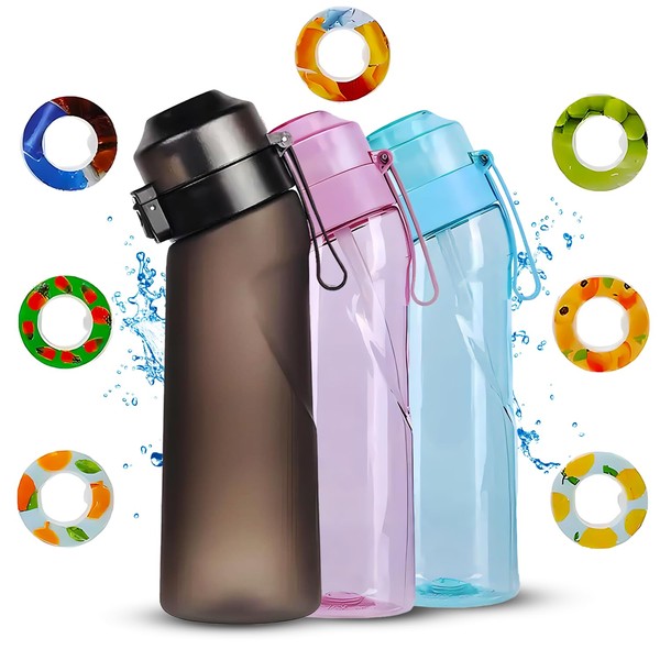 Air Water Bottle up, 650ml Starter Set – BPA Free. 7 Exquisite Flavour Pods for a Zero Sugar, Zero Calorie Experience (black)