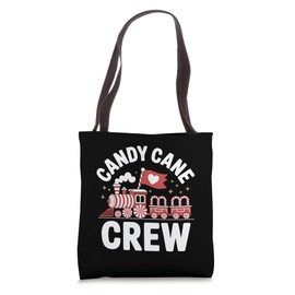 Candy Cane Crew Peppermint Train Men Women Kids Family Tote Bag
