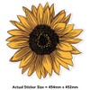 Extra Large 460mm 'Yellow Sunflower' Permanent Sticker Decal for Cars/Windows/Bins/Walls