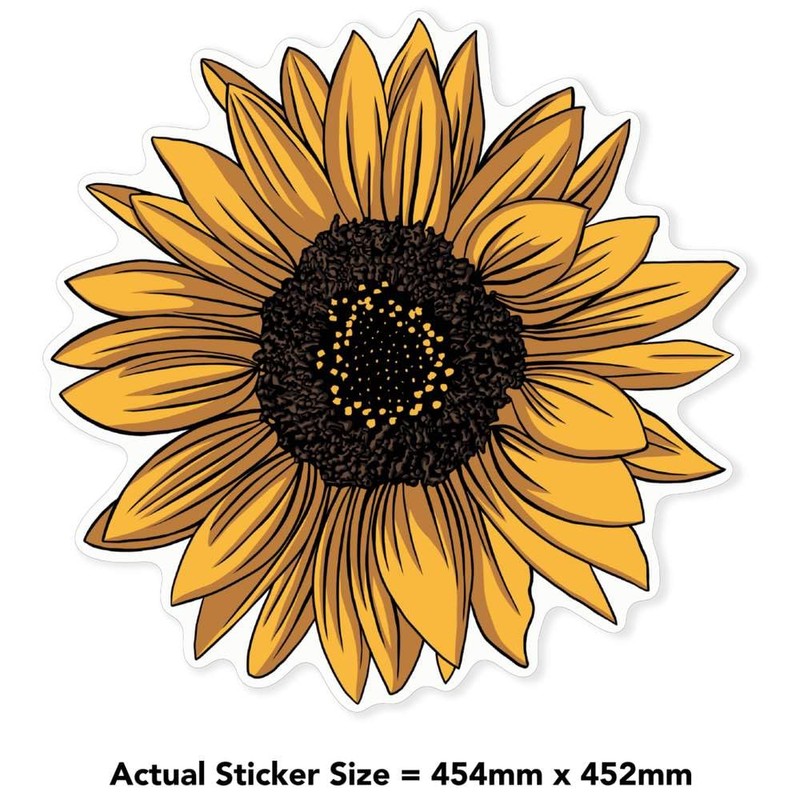 Extra Large 460mm 'Yellow Sunflower' Permanent Sticker Decal for Cars/Windows/Bins/Walls