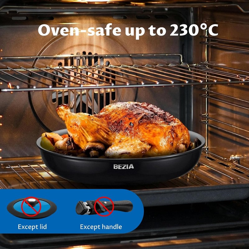 BEZIA Induction Cookware with Healthy Ceramic Coating, Nonstick Pots and