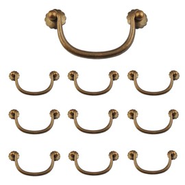 Txinmin 10 Pack Traditional Bail Cabinet Hardware Handle Pull Antique Brass Drawer Pull, 3-3/20 Inch Hole Centers (80mm), Black Bronze Tone