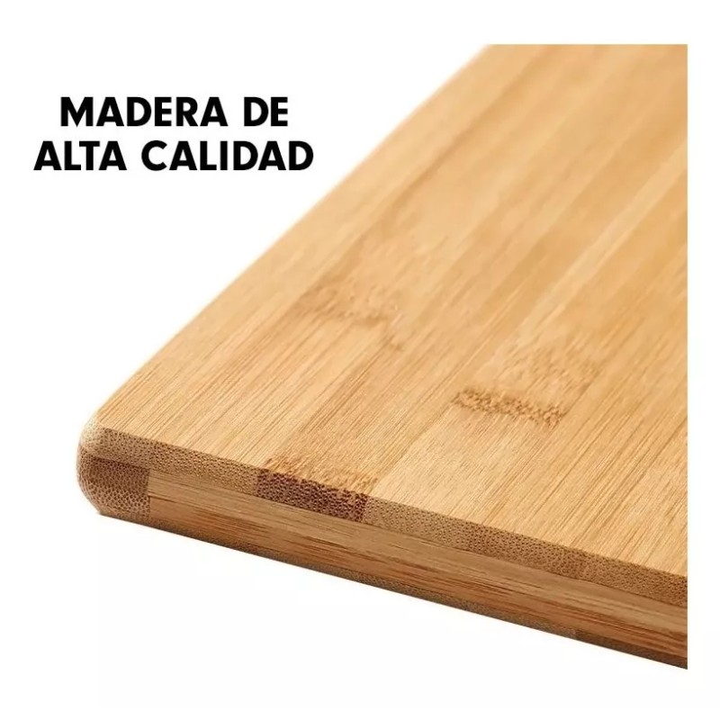 TH2010 Paquete 3pz Tabla De Bambú Madera Para Picar Alimentos