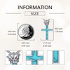 Grmdit Cross Necklace with Crown 925 Sterling Silver Turquoise Cross