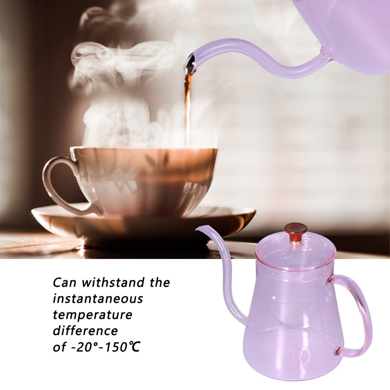 Coffee Kettle Glass Coffee Pot 600ML Coffee Drip Kettle Long