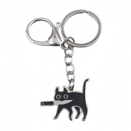 Cute Cat Keychain Small Gifts for Women Men Funny Keychain with Lobster Buckle, Black Cat Cool Stuff Key Chains Gifts for Cat Lovers, Cat Moms, Cat Dads, Teen Girls, Key Chains Women Cute for Bags