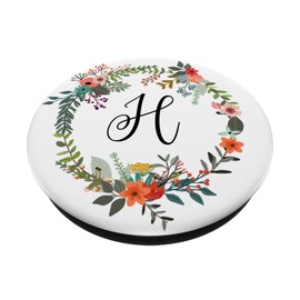 Letter H Floral Wreath Monogram Favor Gift Stocking Stuffer