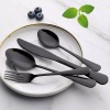 Kitchen 40-Piece Black Silverware Set for 8, Stainless Steel Cutlery