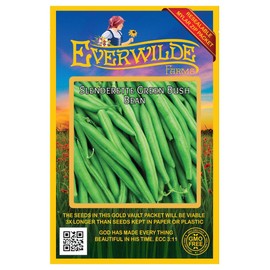 Everwilde Farms - 100 Slenderette Green Bean Seeds - Gold Vault Jumbo Seed Packet