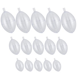 Alwonder Slip Bobbers Set for Fishing, 15PCS Fishing Slip Cast Spin Floats, 3 Sizes Clear Plastic Bobbers Kit, Oval Bubble Float Bobber Fishing Tackle