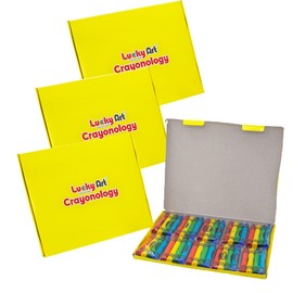 Lucky Art Crayons Bulk 4 Packs Crayon for Kids Non-Toxic Crayon Party Favors (Large, 40 Sets (160 Counts))