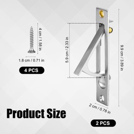 XIHIRCD 2pcs Pocket Door Edge Pull, 304 Stainless Steel Pocket Door Handle with Screws, Door Hardware for Bathroom Closet Hallway Laundry (Silver)