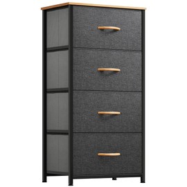 YITAHOME 4 Drawer Dresser - Fabric Cloth Dresser, Dressers & Chests of Drawers for Bedroom, Living Room, Hallway, Closets - Sturdy Steel Frame, Wooden Top & Easy Pull Fabric Bins
