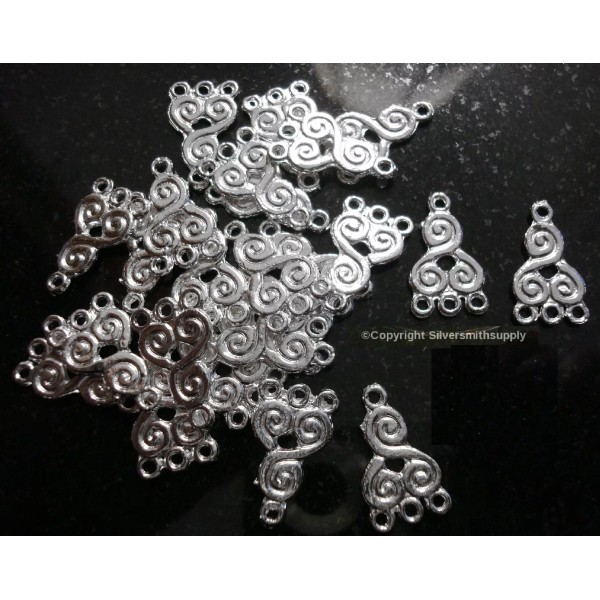 Silversmithsupply Silver plt swirl chandelier earring findings 25 pcs 3