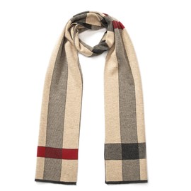 Lallier Mens Merino Wool Long Winter Tie Scarf with Gift Box, Camel
