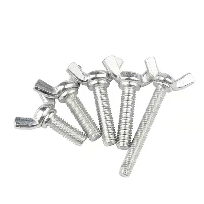 10 Pcs M8 Carbon Steel Zinc Plating Wing Butterfly Screws
