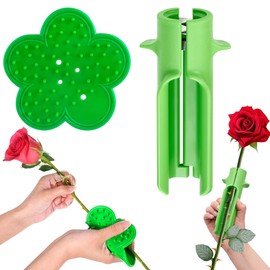 2 Pcs Rose Thorn Stripper Tool, 2 Types Flower Thorn Remover Leaf Stripper and Stem Cutter for Florist Efficient Safe Roses Clean, Professional Home & Flower Shop Supplies(Green)