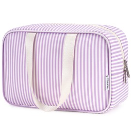 Full Size Toiletry Bag Large Cosmetic Bag Travel Makeup Bags Organiser for Women and Women, Zb-Purple Stripes
