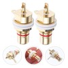 CORHAD Sturdy Rca Connectors 2 Pcs Lotus-shaped Rca Female Plated