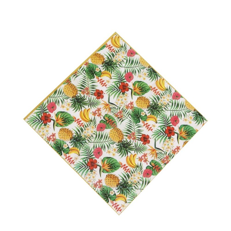 20 Napkins Tropical Fruits and Leaves / Summer / Pineapple