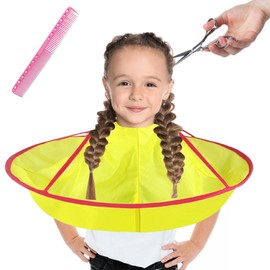 GUSTO Haircut Bib for Kids Umbrella Design Hairdresser Cape with Comb Set (Color 6)