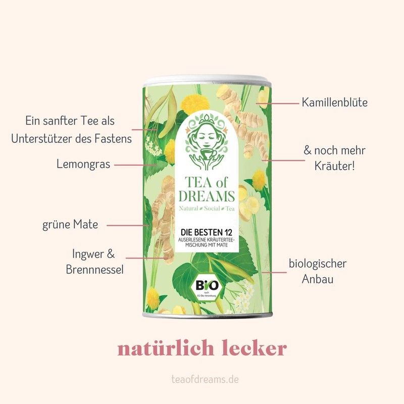 Organic Fasting Tea "The Best 12" Natural Herbal Tea Blend