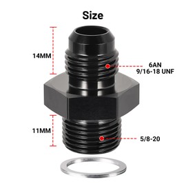 EVIL ENERGY 6AN Male Flare to 5/8-20 Male Carb Carburetor Fuel Inlet Fitting Adapter Aluminum Black 2PCS