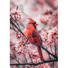 RED CARDINAL BIRD FIGURINE WALL ART PHOTO DECOR PICTURE FOR HOME LIVING ROOM
