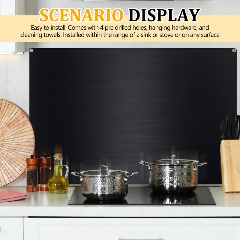 Yaocom Stainless Steel Backsplash Range Hood Stove Backsplash Back Stainless