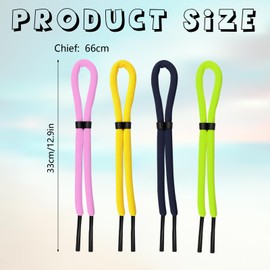 4pcs Floating Sunglasses Strap, 26in Adjustable Sunglasses Retainer Anti-Lost Eyeglass Straps Glasses Lanyard for Water Sports Boating Kayaking Surfing Men Women(Yellow, Green, Pink, Dark Blue)