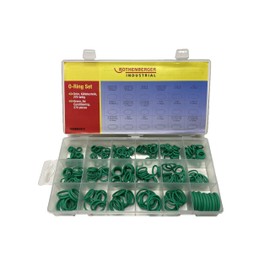 ROTHENBERGER Industrial 1500005014 O-Ring Assortment Kit, 18 Sizes, Rubber Seals, Sealing Rings Set for Refrigeration and Air Conditioning in Car, Industrial and Home Sector (Green)