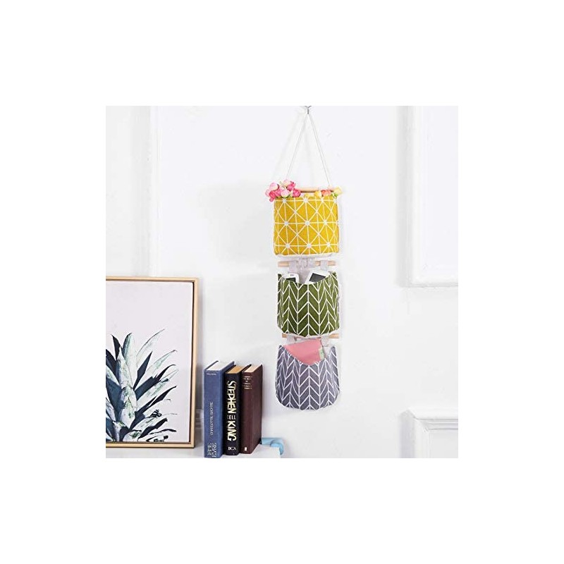 JameStyle26 Storage Bag Organiser for Hanging with 3 Pockets Nursery