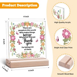 Leaving Gifts for Colleagues Thank You Acrylic Plaque Appreciation Keepsake for Employee Coworkers Friend Colleague Leaving Gifts Clear Desk Decor Retirement New Job Acrylic Plaque With Wooden Stand