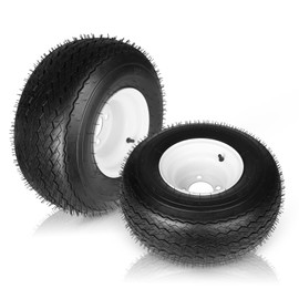 (2PCS) 18x8.50-8 Lawn Mower Tires with Rim, Natural Rubber Turf Tire for Riding Lawn Mowers | Pneumatic 4 Ply Tubeless | Bore ID 2.83 | 815lbs Capacity
