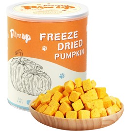 PAWUP Freeze-Dried Pumpkin Treats for Dogs & Cats – High Fiber, Single Ingredient Natural Snacks for Digestion & Gut Health, Healthy Food Toppers, 1.58 oz
