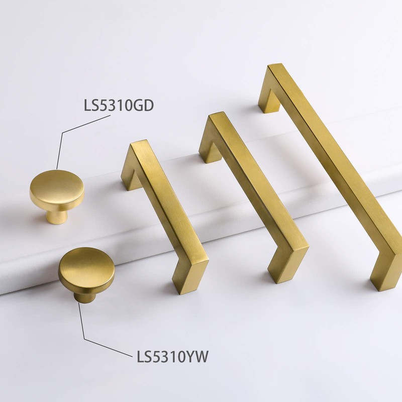 10 Pack goldenwarm Cabinet Door Knobs Brushed Gold Drawer Pull