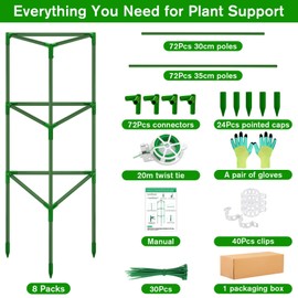 Tetutor Tomato Cages for Garden, 8 Pack Tomato Cage Trellis, Garden Cage Heavy Duty Tomato Stake Support, Garden Stakes Plant Cage for Pots Plants Vegetables