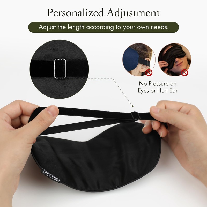 LILYSILK Silk Sleep Mask 100% Pure Silk Blindfold Natural Silk