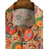 LucMatton Men's Short-Sleeved Button-Down Hawaiian Shirts with Traditional Pattern Print,