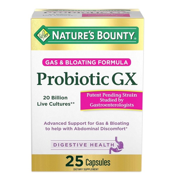 Nature's Bounty Probiotics Pills Gas and Bloating Dietary 25 Count