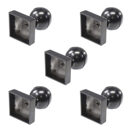 Plum Fittings 2" x 2" Square Black Aluminum Ball Post Cap for Aluminum Fence Posts | Black Post Caps (5 Pack)