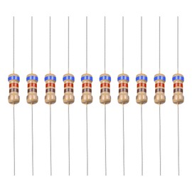 YOKIVE 50pcs Carbon Film Resistors 1/4W 620 Ohm 5% Tolerance Resistors for DIY Electronic Projects 4 Color Bands 45x2.2mm