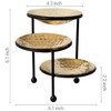 MyGift 3 Tier Jewelry Dish Organizer - Hammered Brass Plated