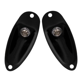 Yootones Guitar String Retainer Roller String Tree Guides, Loaded Jack Socket Plate & Neck Plate Compatible with Electric Guitars Strat Stratocaster Tele Telecaster (Black)