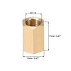 sourcing map Brass Pipe Fitting Connector Straight Hex Nipple Coupler