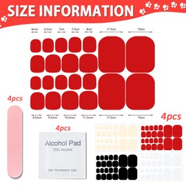 Lilbitty Pack of 88 Gel Nail Strips for Toes, Plain Gel Toenail Stickers, 4 Colours, Suitable for Children and Adults, Practical Gel Toenail Stickers for Home