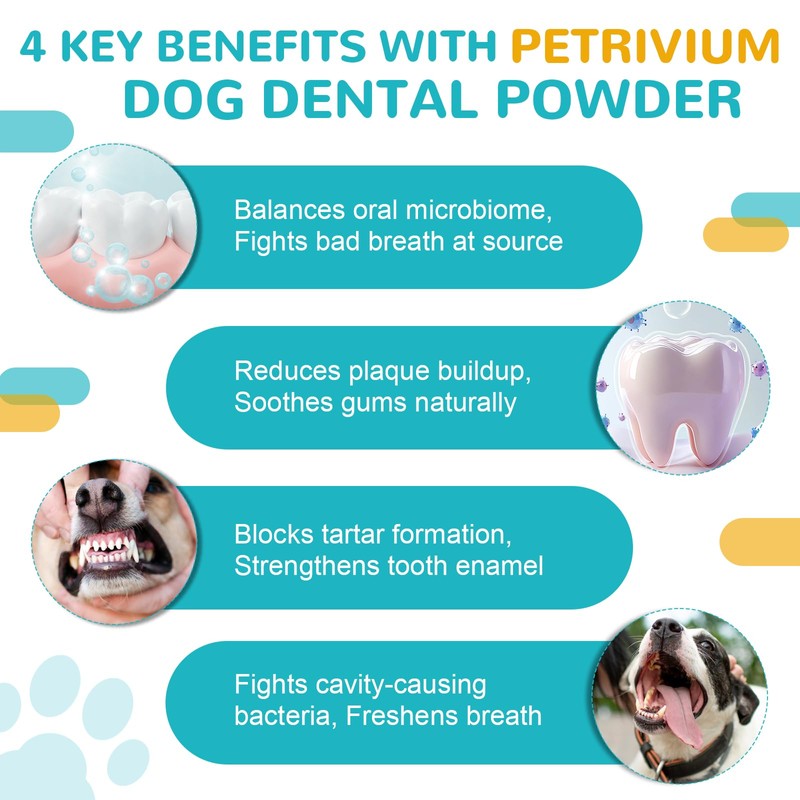 Dog Teeth Cleaning Powder, Dog Dental Powder for Teeth Cleaning