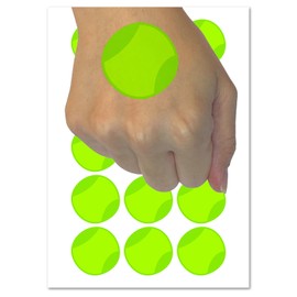 Tennis Ball Doodle Temporary Tattoo Water Resistant Fake Body Art Set Collection - 15 2" Tattoos (1 Sheet)