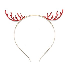 CEALXHENY Christmas Headband for Women Crystal Reindeer Antlers Headbands Hairbands Holiday Party Gifts for Women Girls (E Red Glitter)