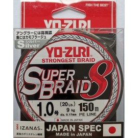 Yo-Zuri TRESSE SUPERBRAID 8X ARGENT - 150M - Silver, 150, 16.5/100, 9
